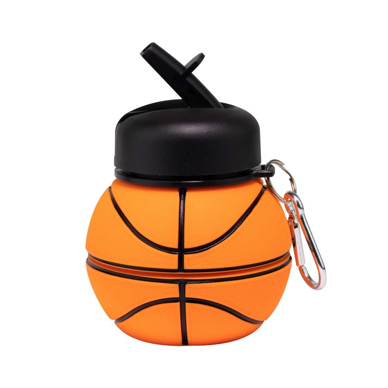 Maccabi Art Clip-On Collapsible BPA-Free Silicone Basketball Water Bottle for Kids, 18 Oz. Size - Image 3